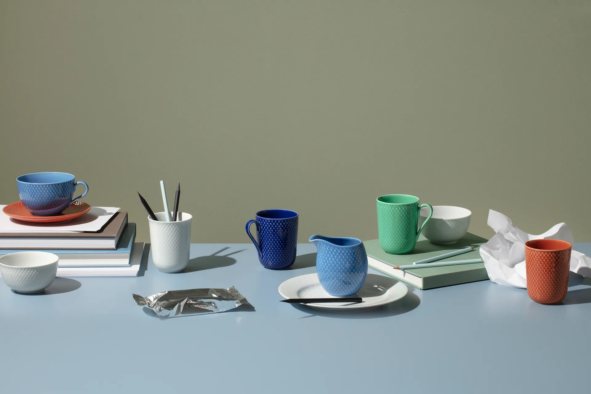 Rhombe mugg med handtag 33 cl, Gul Lyngby Porcelæn