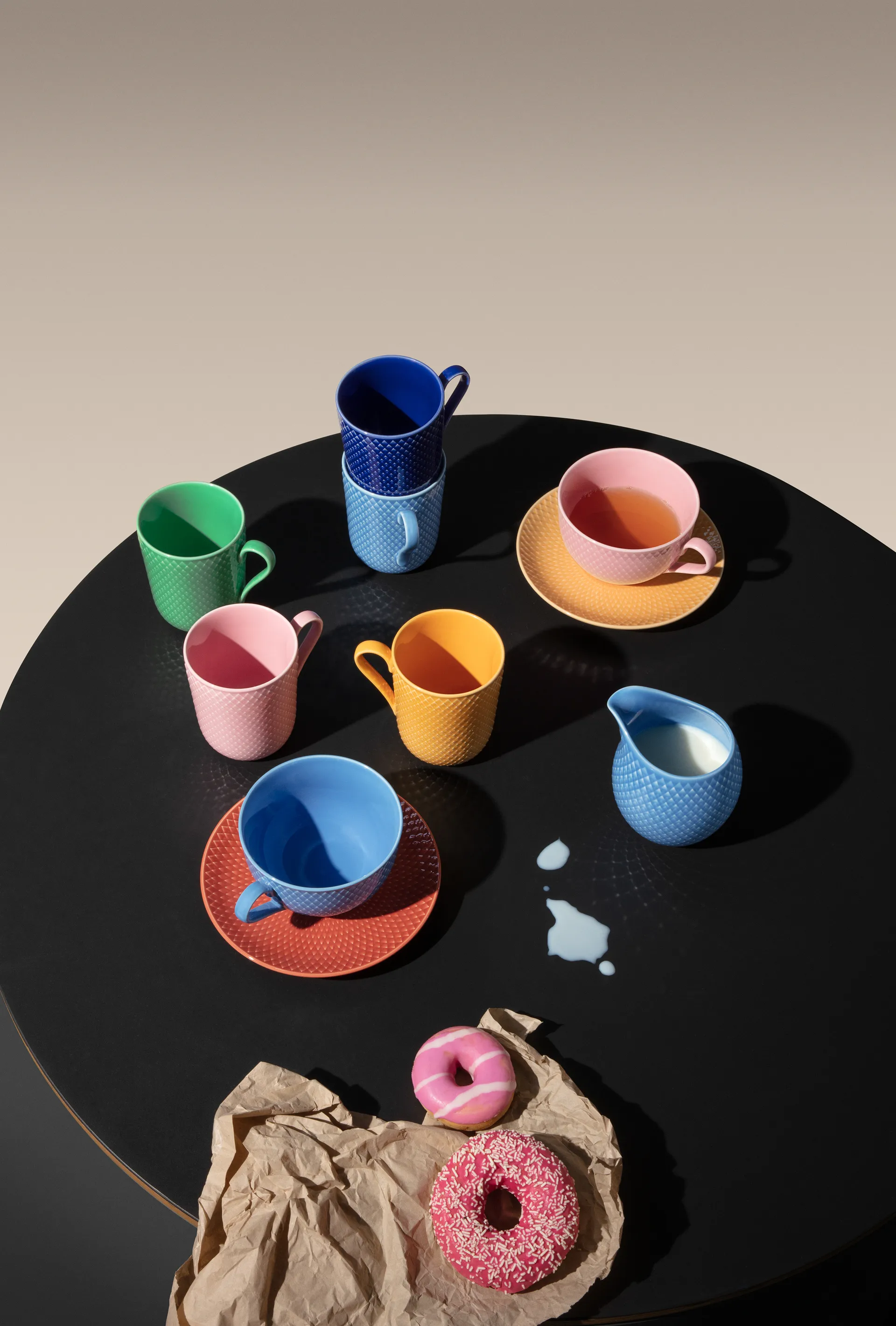 Rhombe mugg med handtag 33 cl, Gul Lyngby Porcelæn