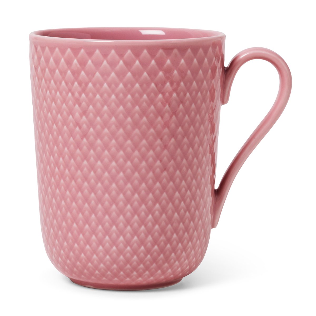 Lyngby Porcelæn Rhombe mugg med handtag 33 cl Rosa | Skandinavisk Design | Kaffekoppar | Rosa