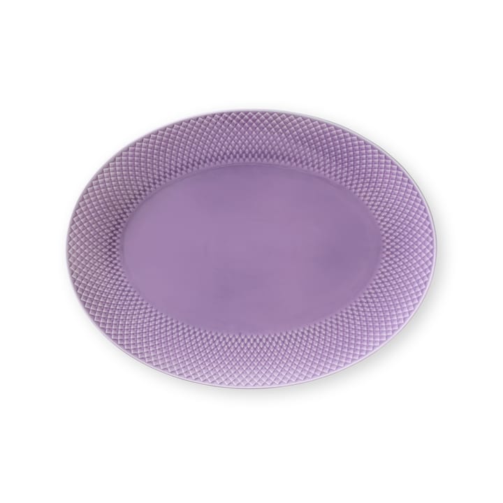 Rhombe serveringsfat ovalt 35x26,5 cm - Ljuslila - Lyngby Porcelæn