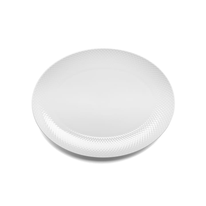 Rhombe serveringsfat ovalt 35x26,5 cm - vit - Lyngby Porcelæn