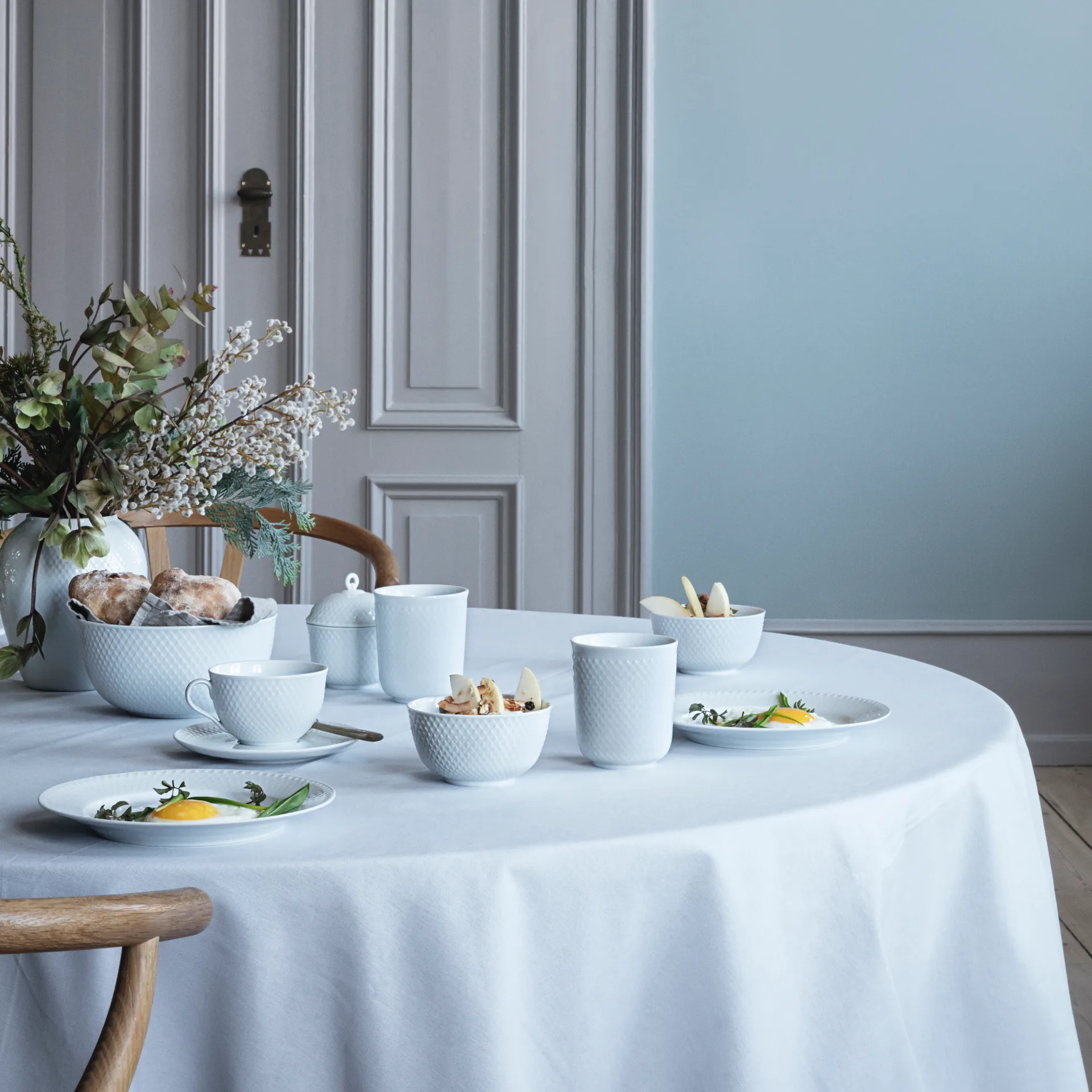 Rhombe serveringsskål Ø17,5 cm, vit Lyngby Porcelæn