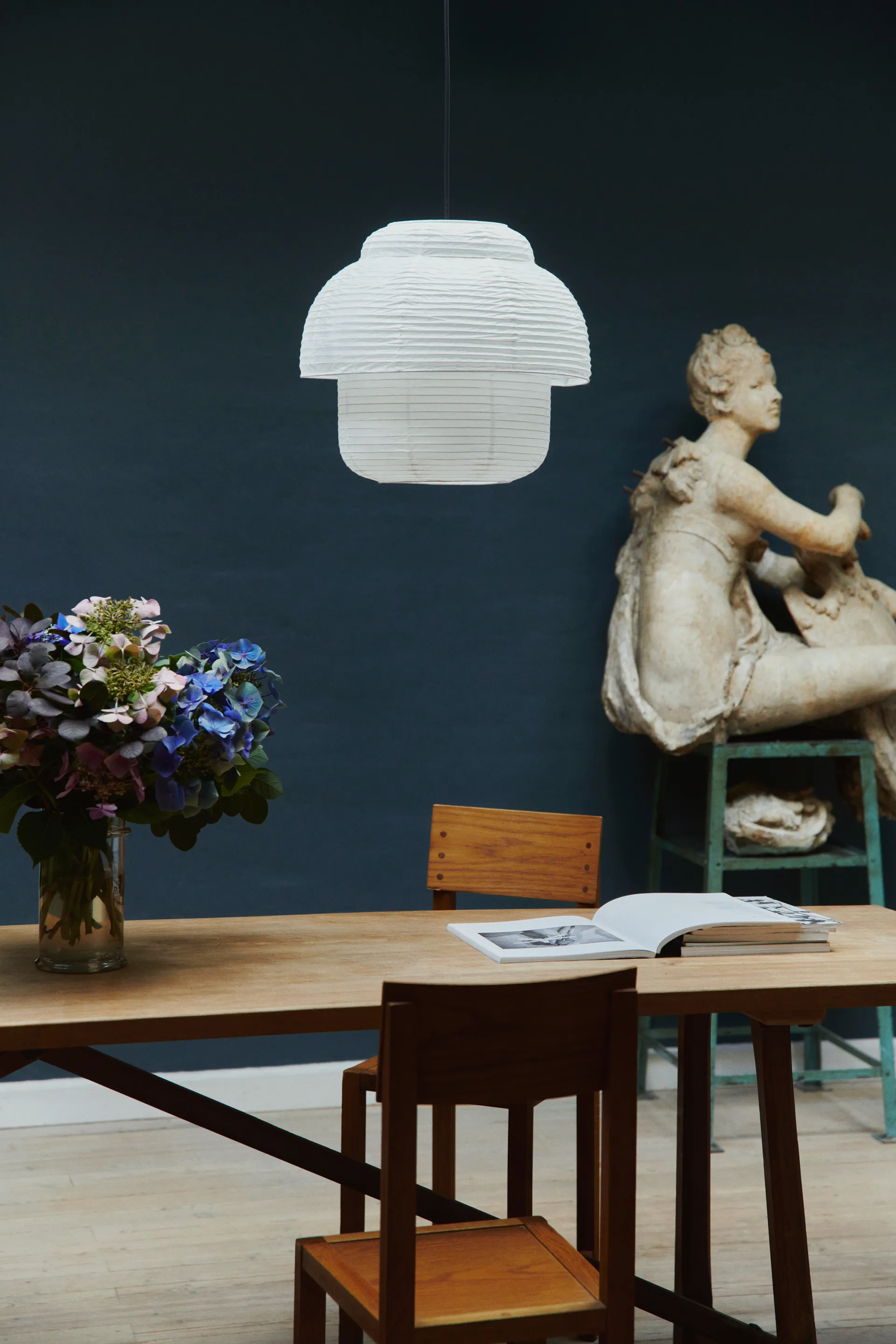 Papier Double pendel Ø40 cm, White Made By Hand