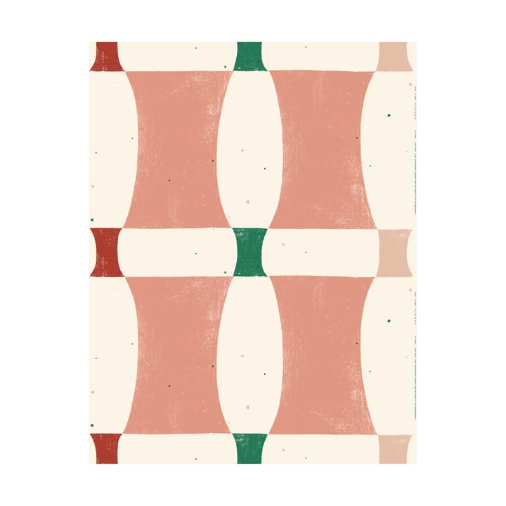 Atalaya tyg bomull, Cotton-peach-red Marimekko