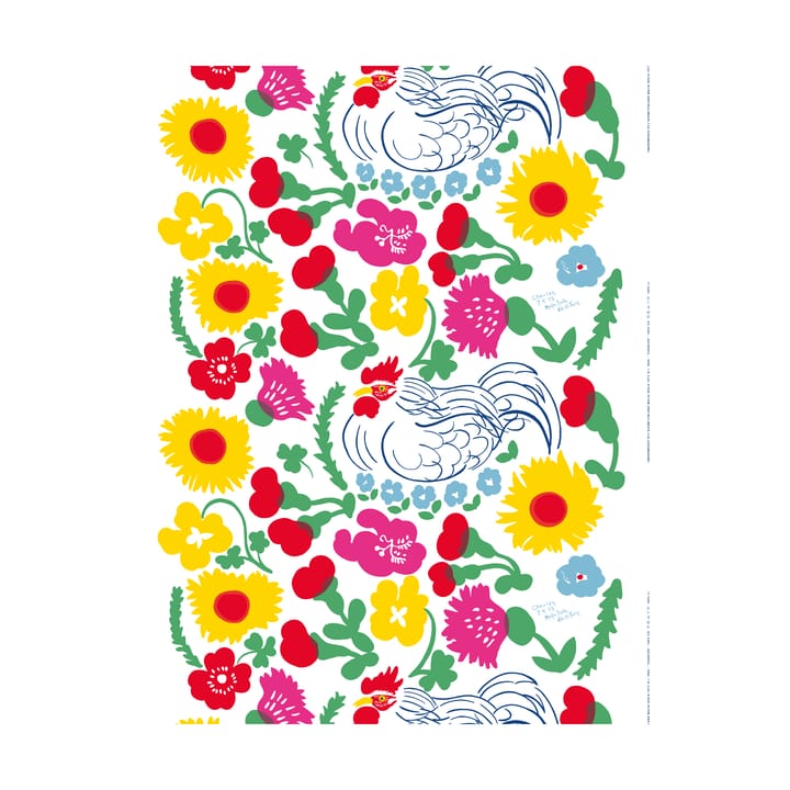 Charles tyg - White-red-pink-green - Marimekko