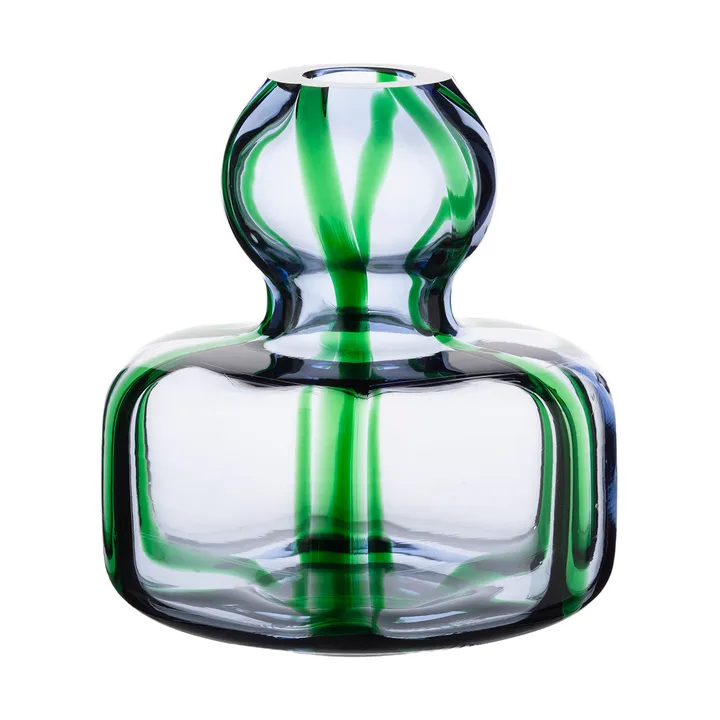 Flower vas Ø10 cm - Light blue-green-filigree - Marimekko