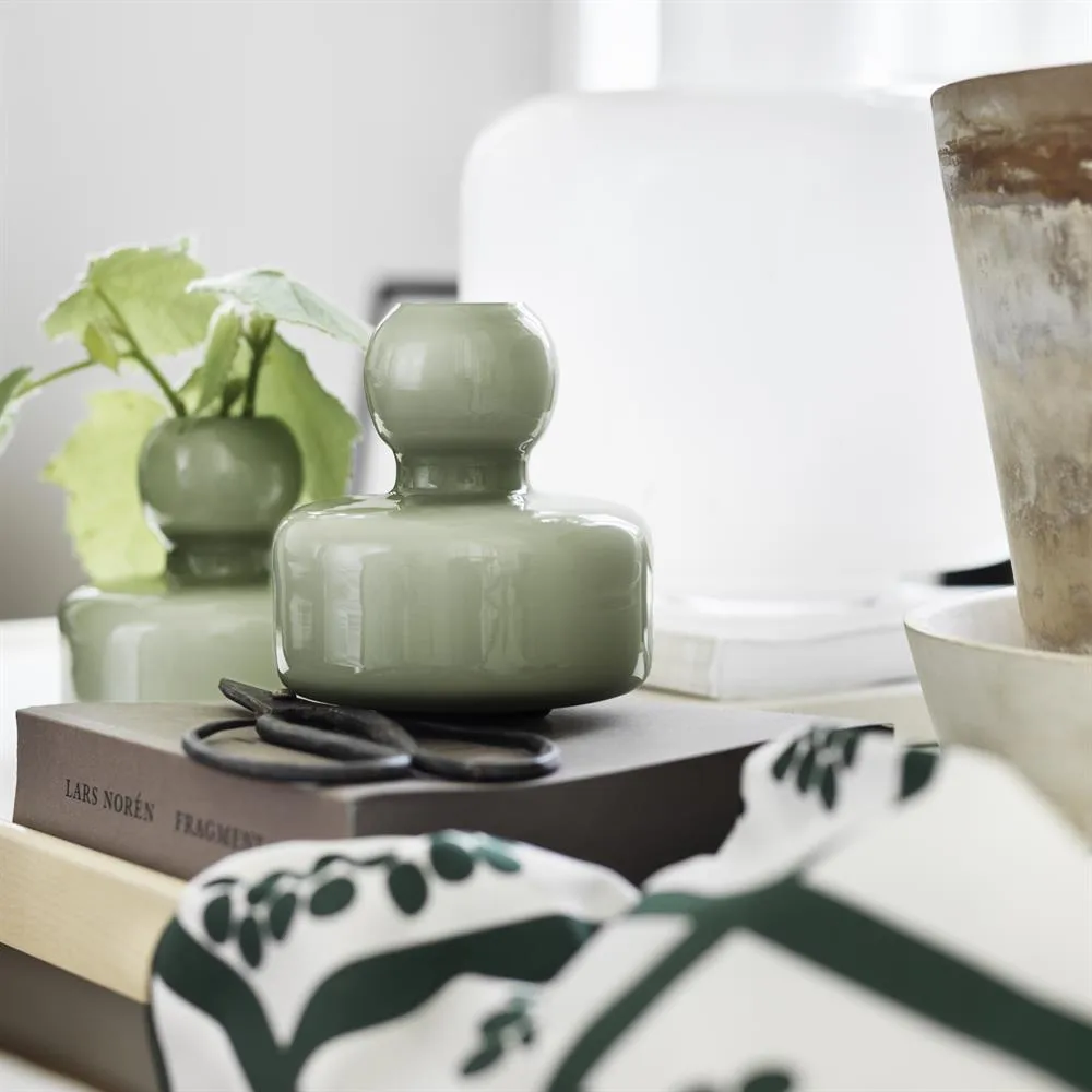 Flower vas Ø10 cm, Olivgrön Marimekko