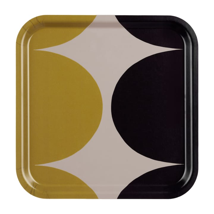 Härkä bricka 32x32 cm, clay-coal-fall yellow Marimekko
