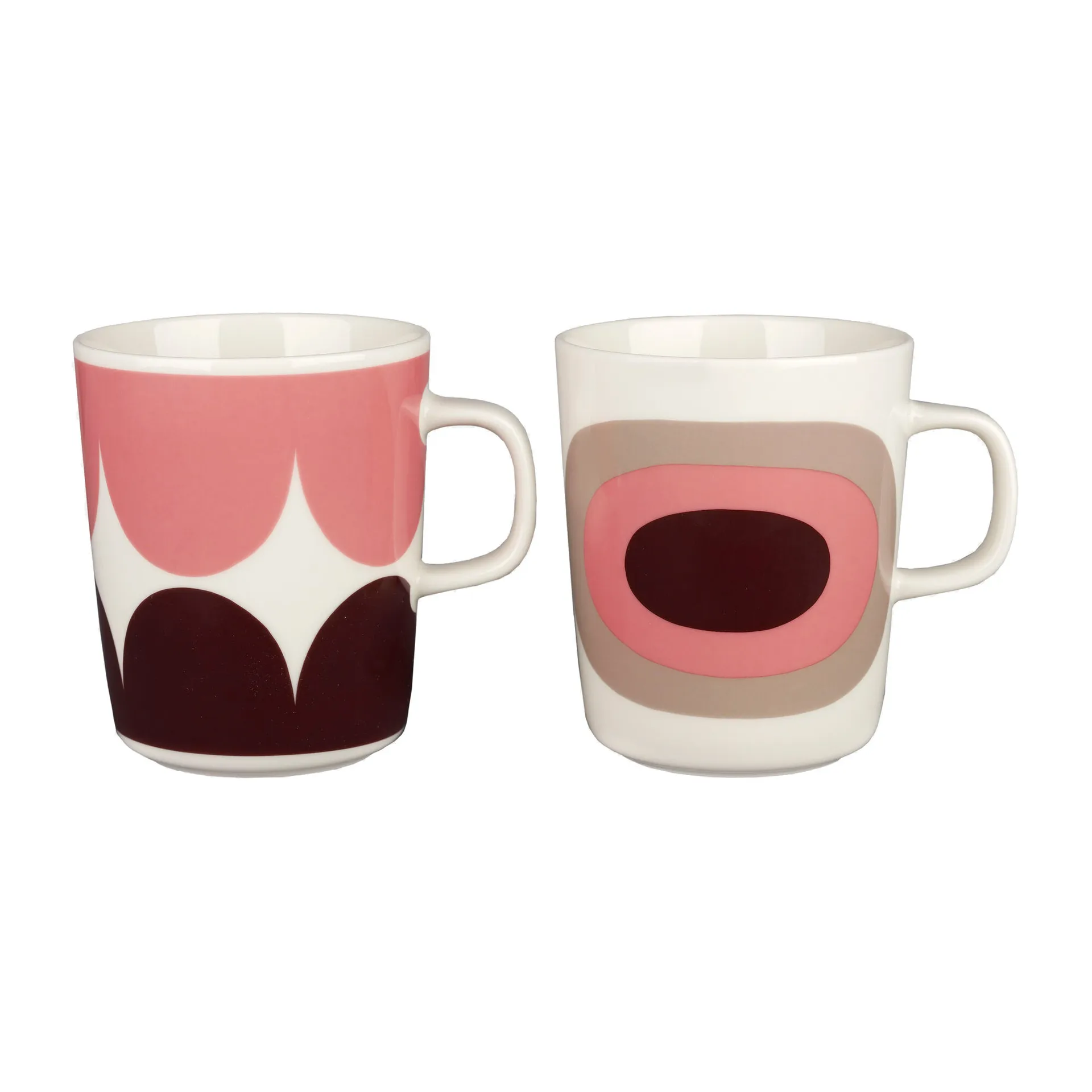 Härkä & Melooni mugg 25 cl 2 pack, White-darkwine-powder-clay Marimekko