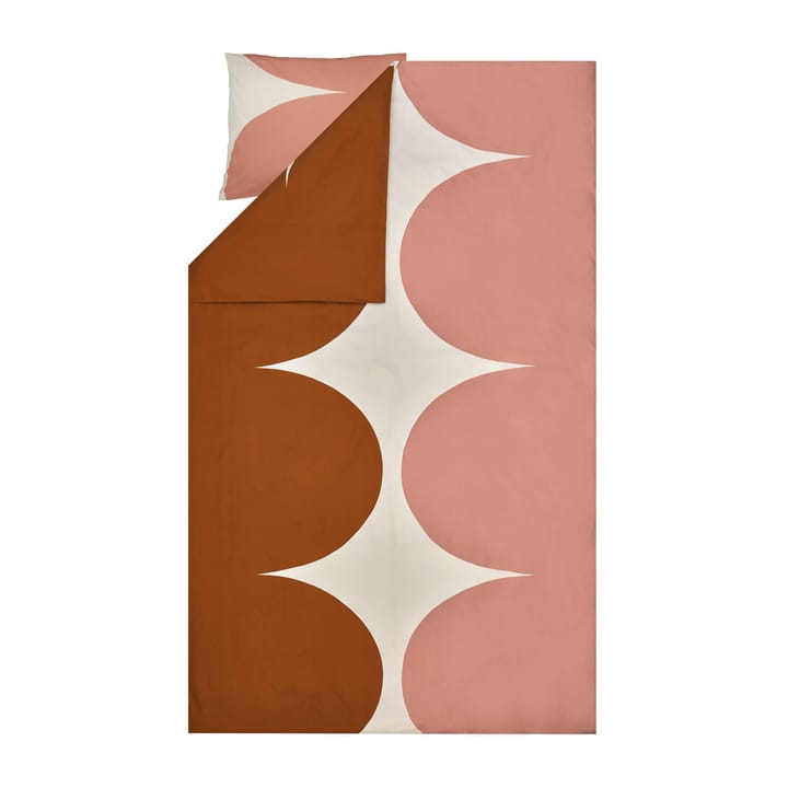 Härkä påslakan 150x210 cm, White-brown- rose Marimekko