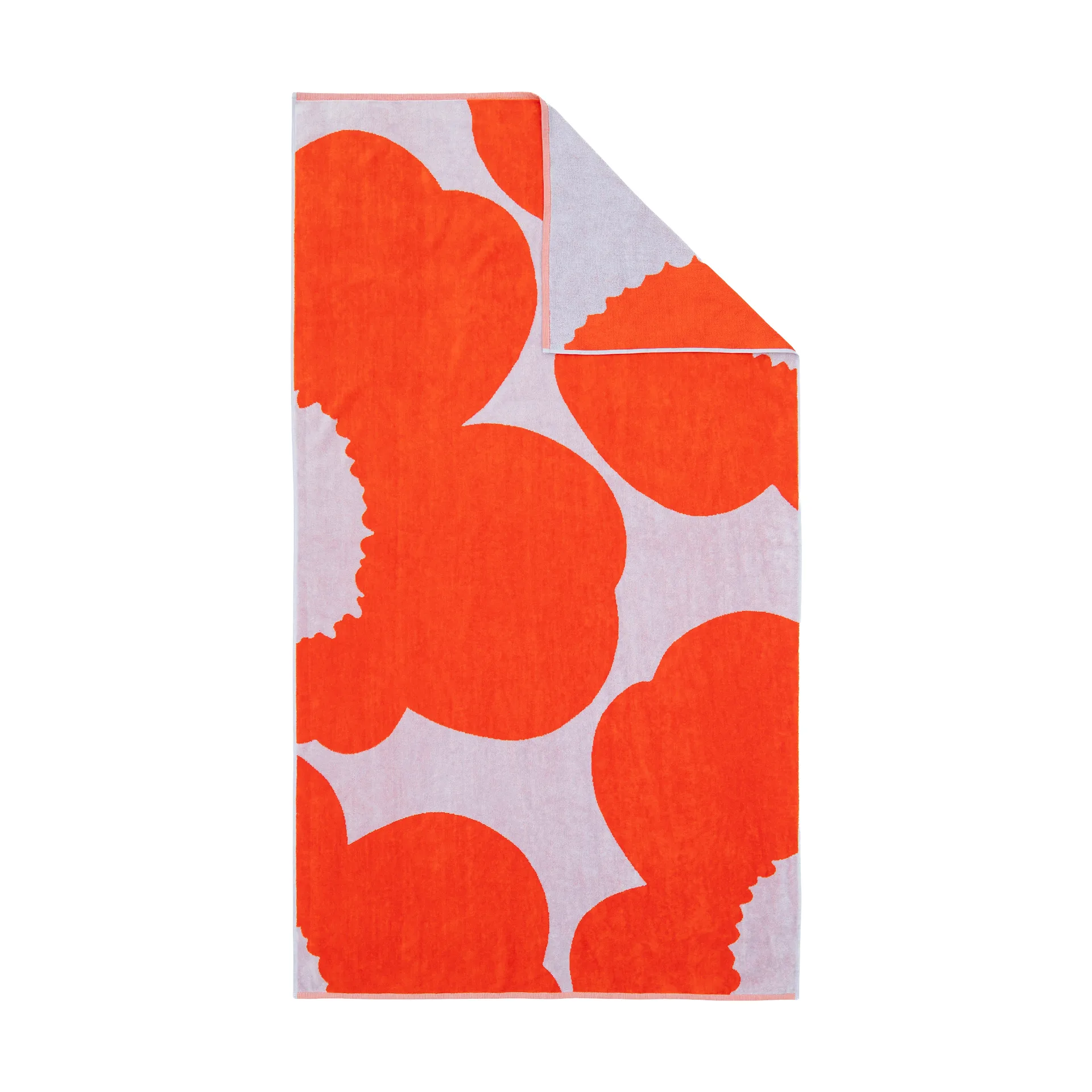 Iso Unikko badhandduk, Blue lilac-orange red, 100x180 cm Marimekko