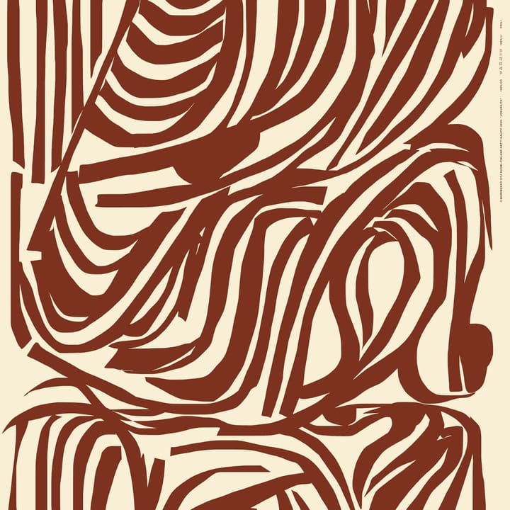 Jokuraita tyg bomull-linne - Beige-brun - Marimekko