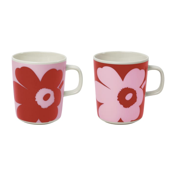 Juhla Unikko mugg 25 cl 2-pack - Rosa-röd - Marimekko