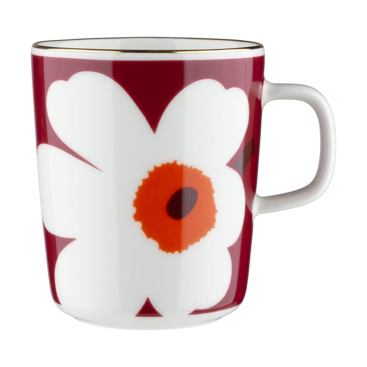 Juhla Unikko mugg 25 cl 2-pack, White-burgundy-gold Marimekko