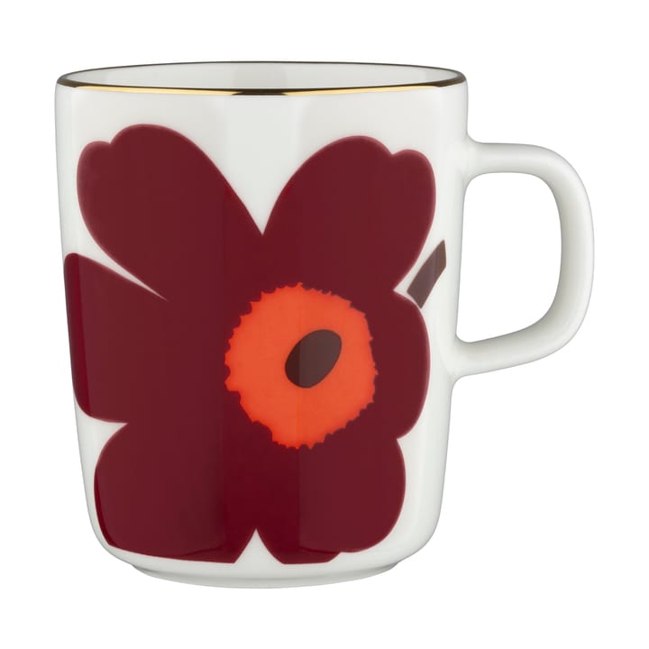 Juhla Unikko mugg 25 cl 2-pack, White-burgundy-gold Marimekko