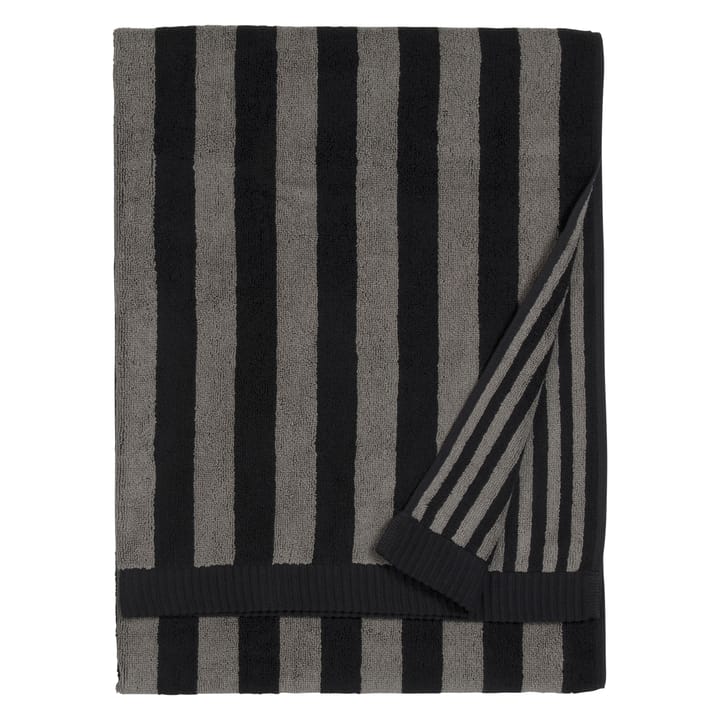 Kaksi Raitaa handduk grå-svart - 75x150 cm - Marimekko