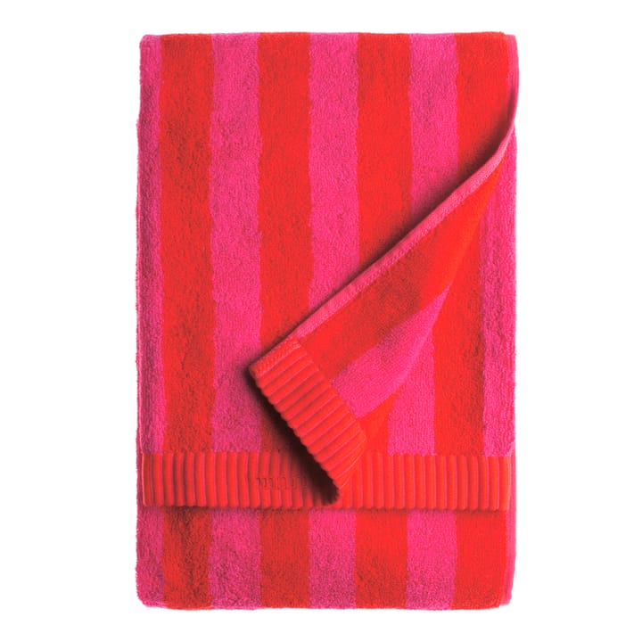 Kaksi Raitaa handduk röd, badlakan Marimekko
