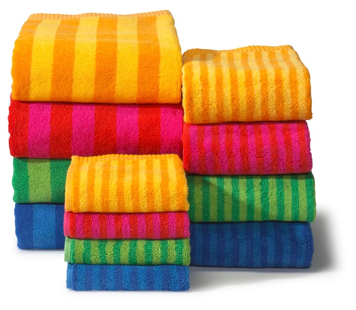 Kaksi Raitaa handduk röd, badlakan Marimekko