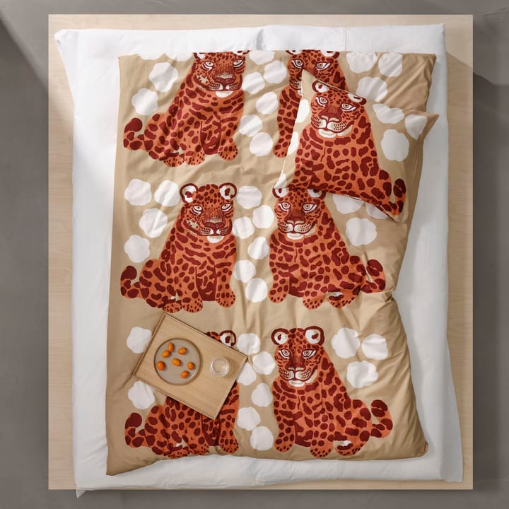 Kaksoset påslakan 150x210 cm - Beige-orange-brun - Marimekko