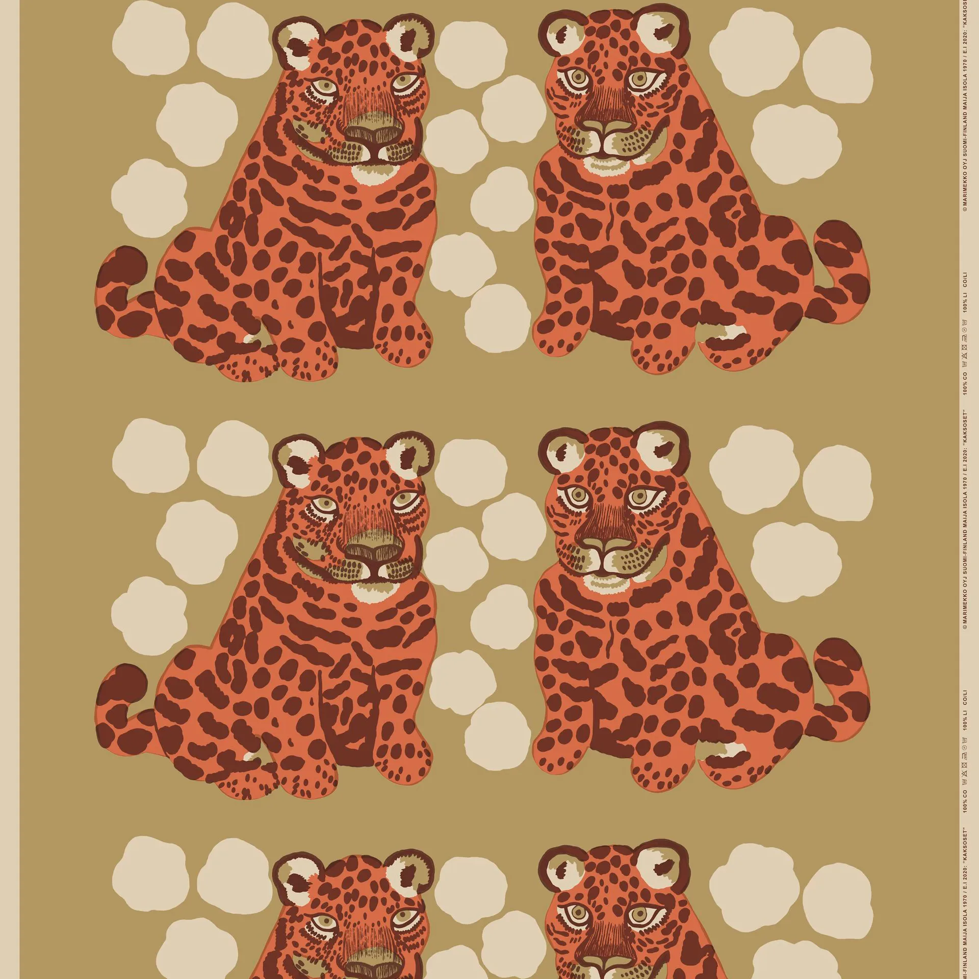 Kaksoset tyg, Beige-orange-brun Marimekko