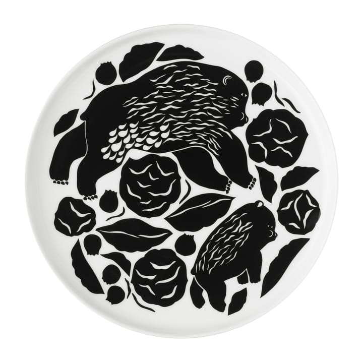 Karhuemo tallrik Ø20 cm - Vit-mörkgrön - Marimekko