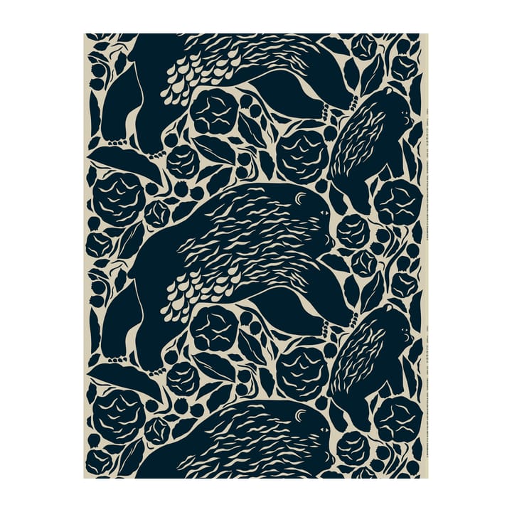 Karhuemo tyg bomull-linne - Mörkblå - Marimekko