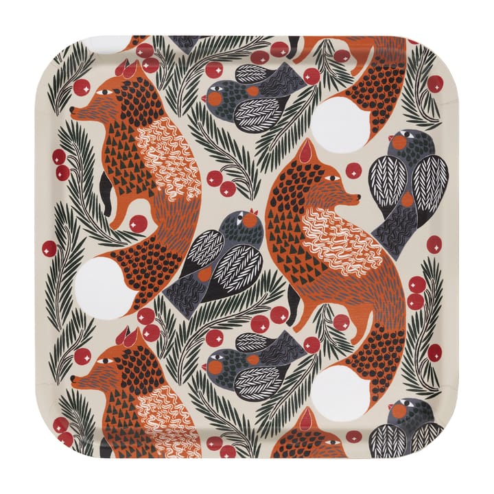 Ketunmarja bricka 32x32 cm - Beige-brun - Marimekko