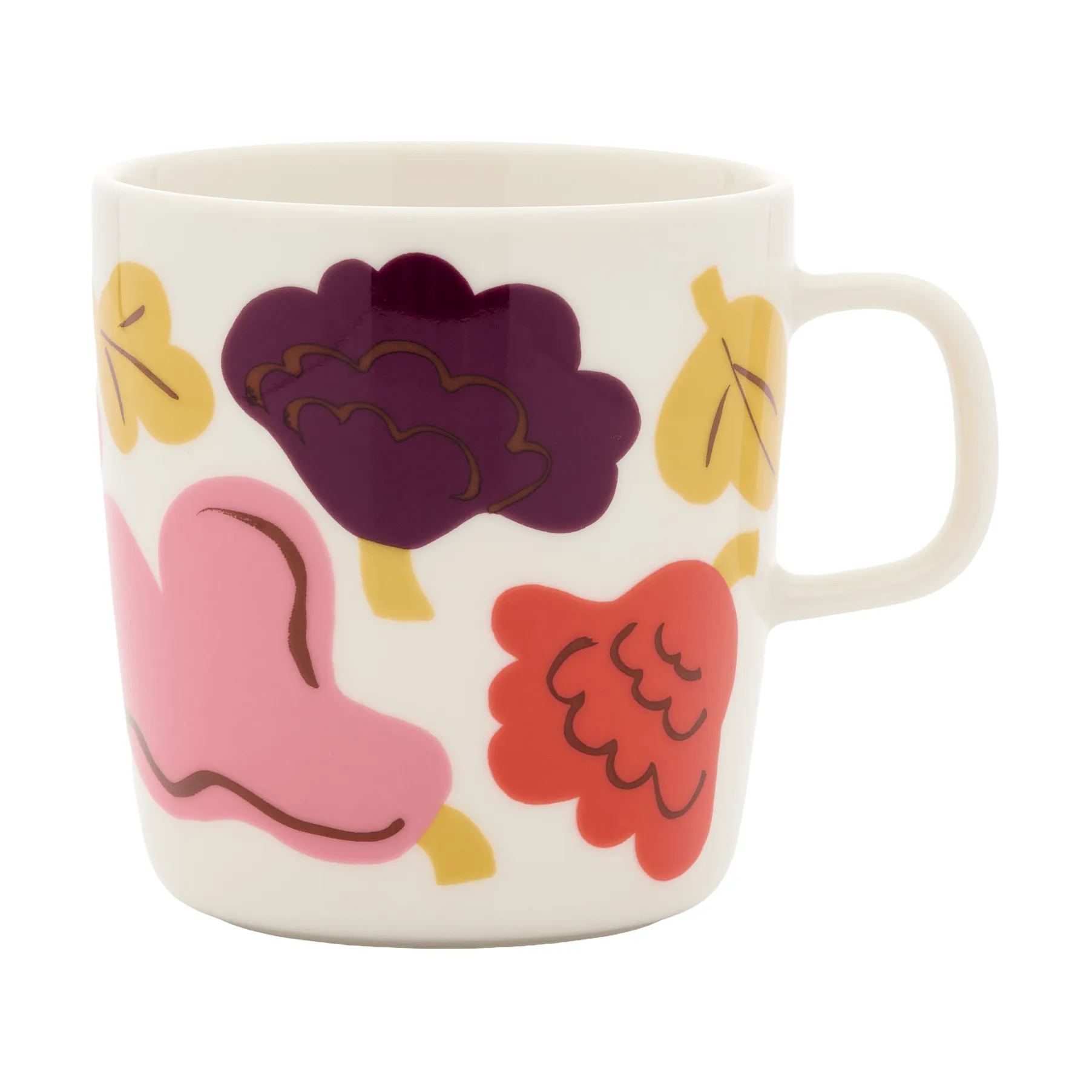 Kukasta Kukkaan mugg, White-pink-terrac-plum, 40 cl Marimekko