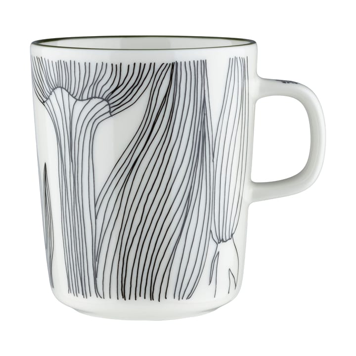 Kukat Puhkeavat mugg 25 cl - White-forest green-black - Marimekko