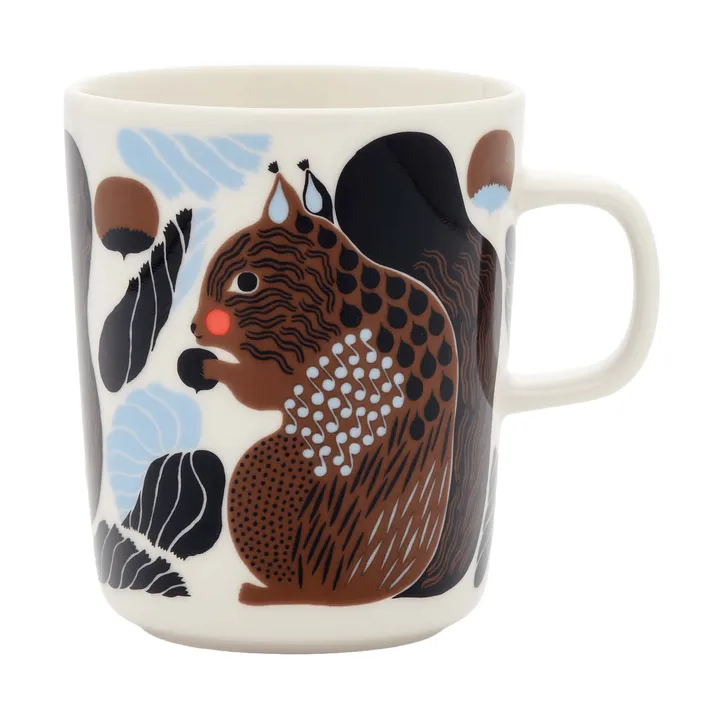 Kurre mugg 25 cl - White-brown-black-light blue - Marimekko