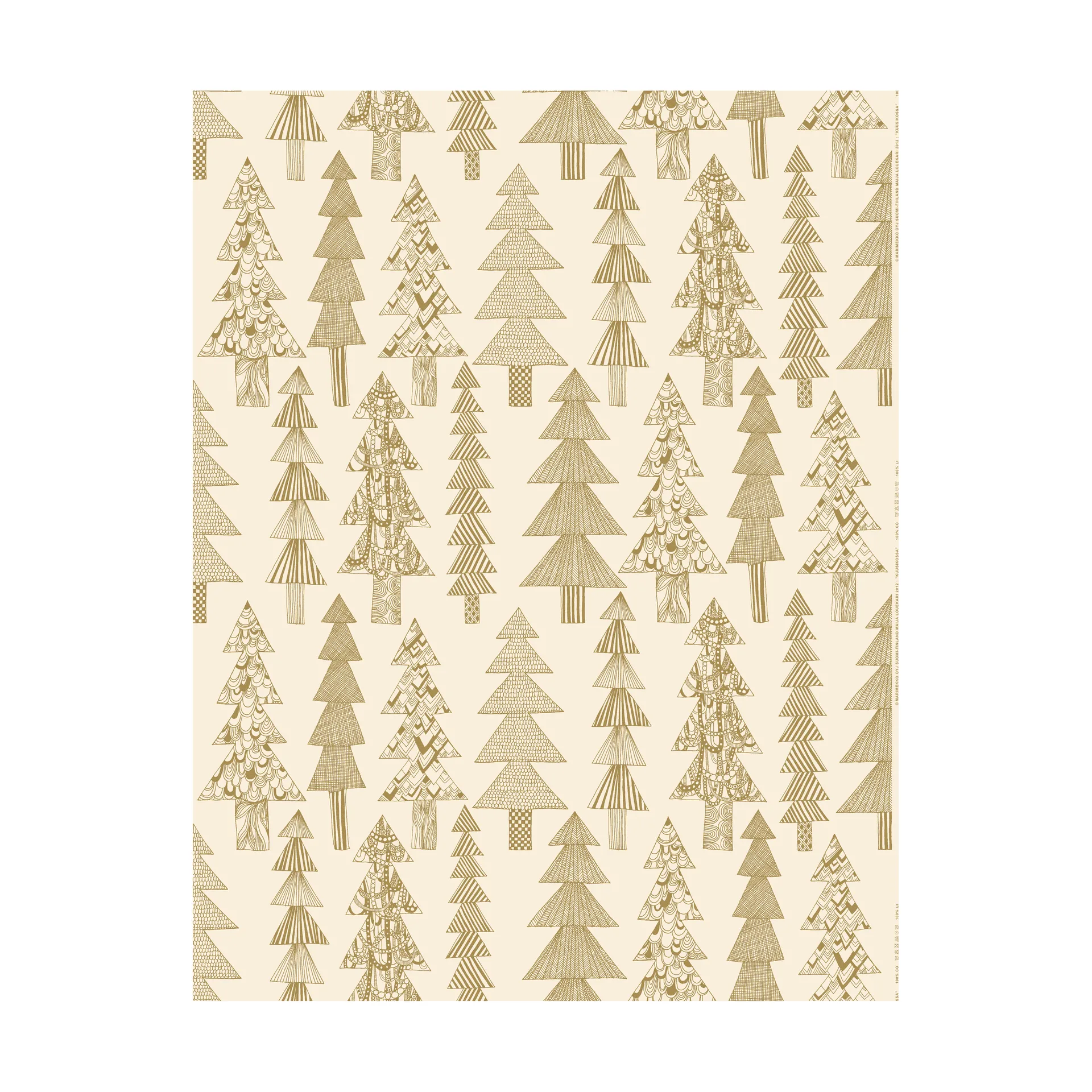 Kuusikossa tyg bomull, Cotton-gold Marimekko