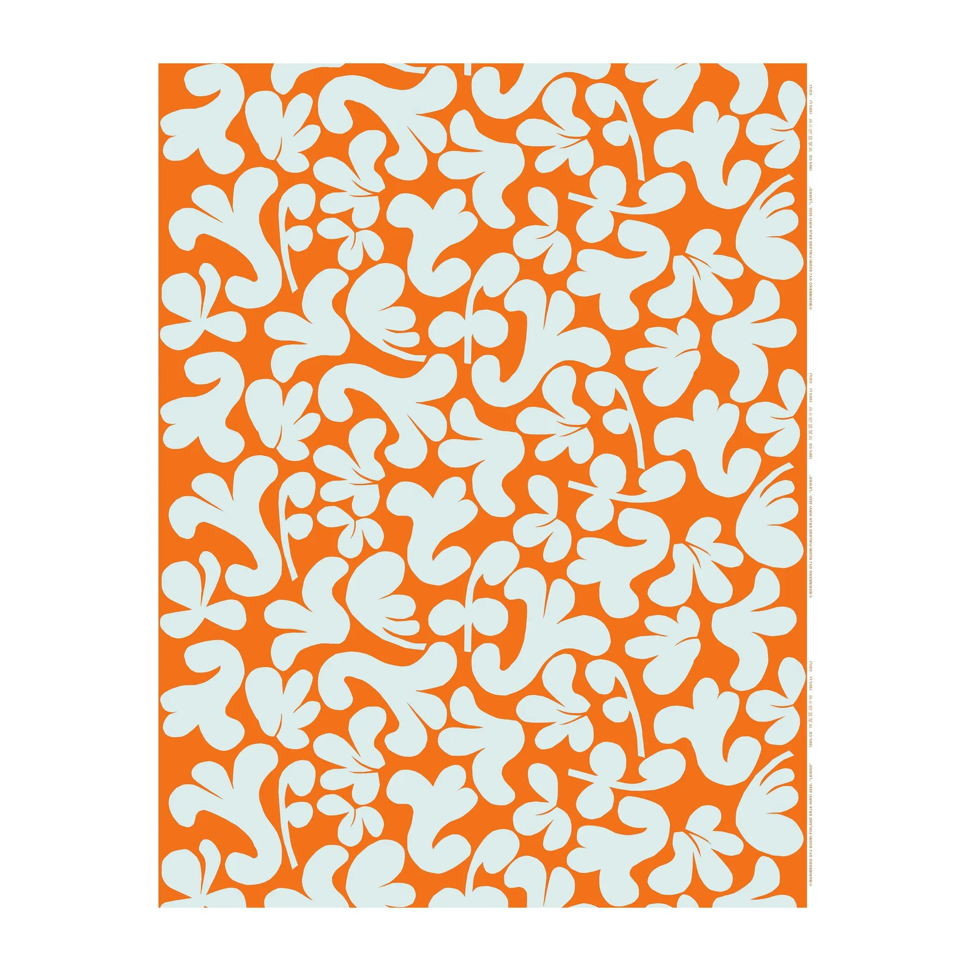 Leikko tyg, Orange-ljusblå Marimekko