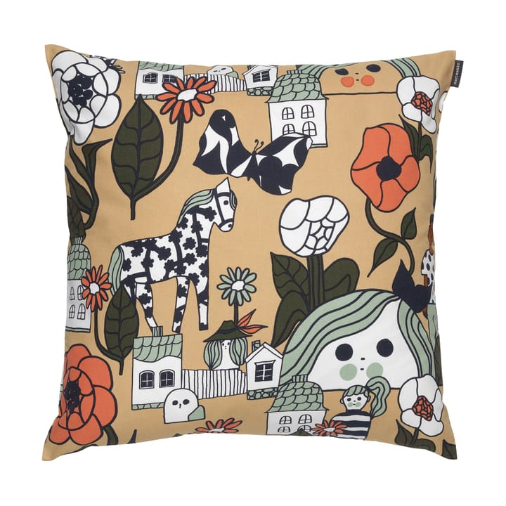 Marikylä kuddfodral 45x45 cm - Beige-grön-orange - Marimekko