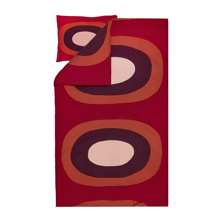 Melooni påslakan 210x150 cm - röd-brun-lila - Marimekko