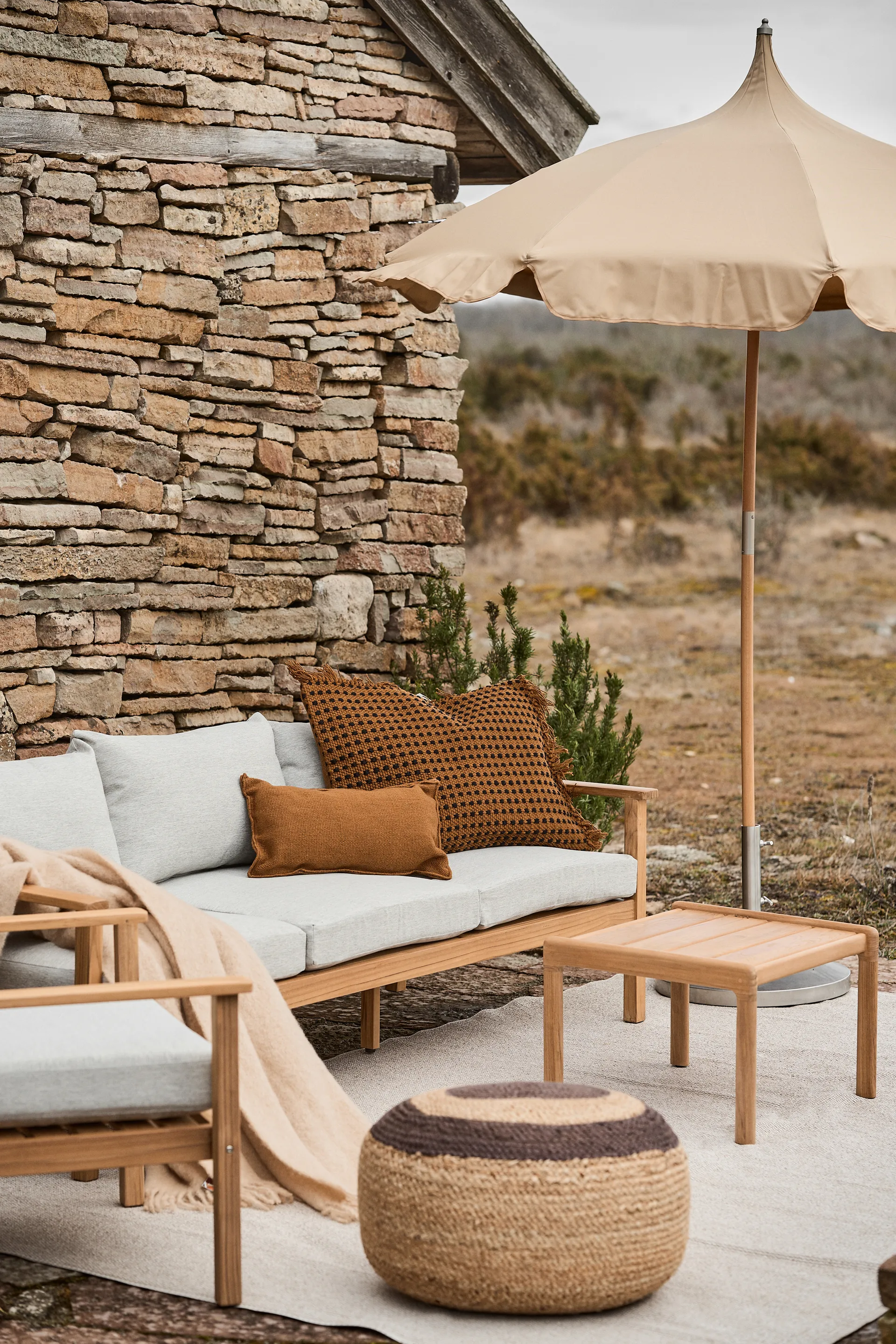 Melooni sittpuff jute, Jute-mörkbrun Marimekko