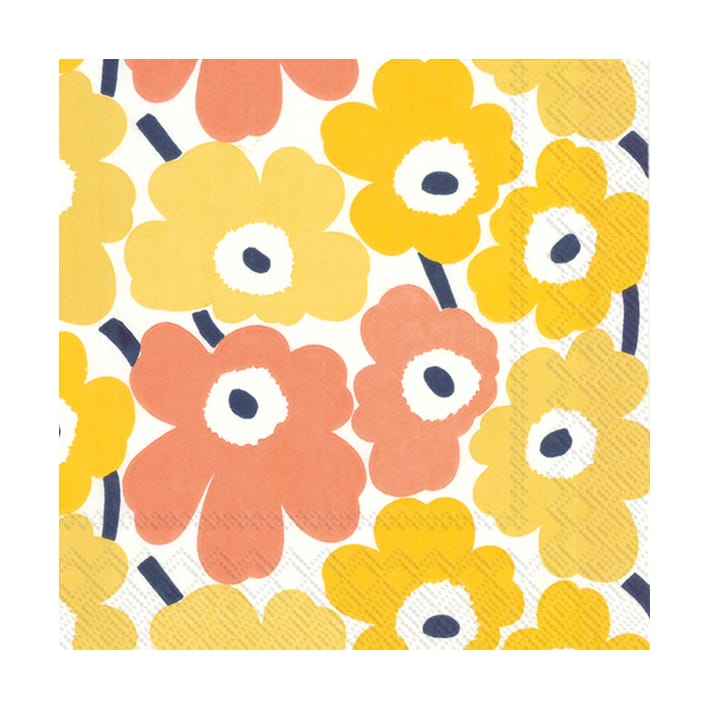 Mini Unikko servetter 20-pack, Yellow Marimekko