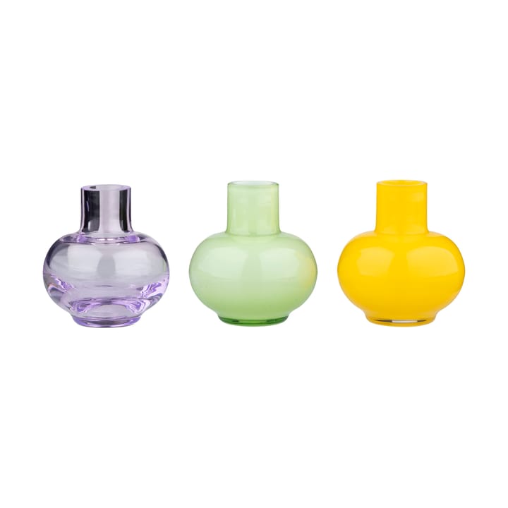 Mini vas 3 delar - Pale green-lemon-amethyst - Marimekko