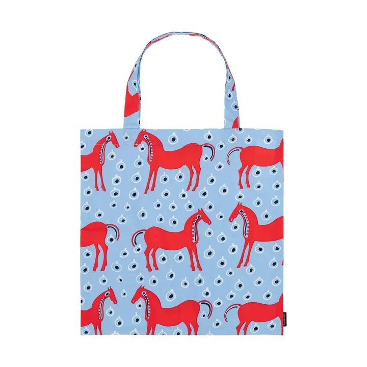 Musta Tamma väska 44x43 cm - Light blue-red-black - Marimekko
