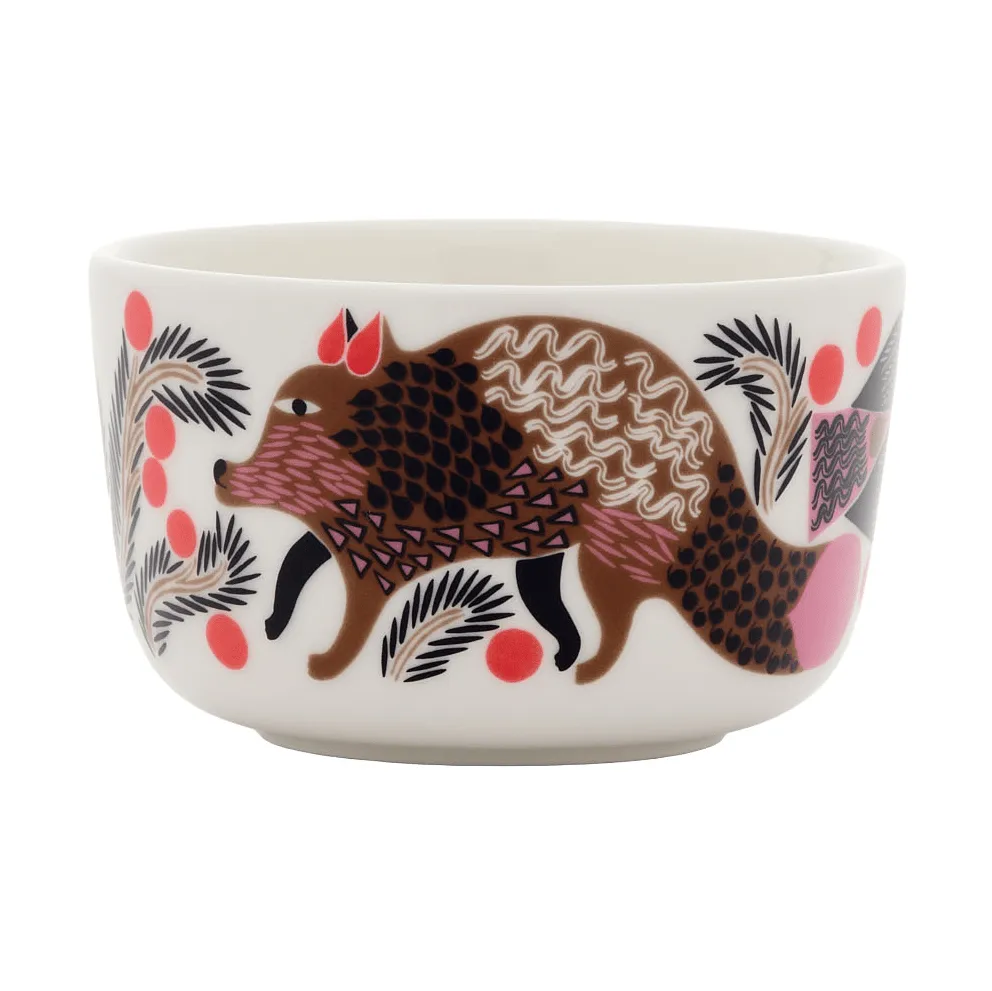 Oiva Ketunmarja skål 2,5 dl, White-bronze-pink-petrol Marimekko