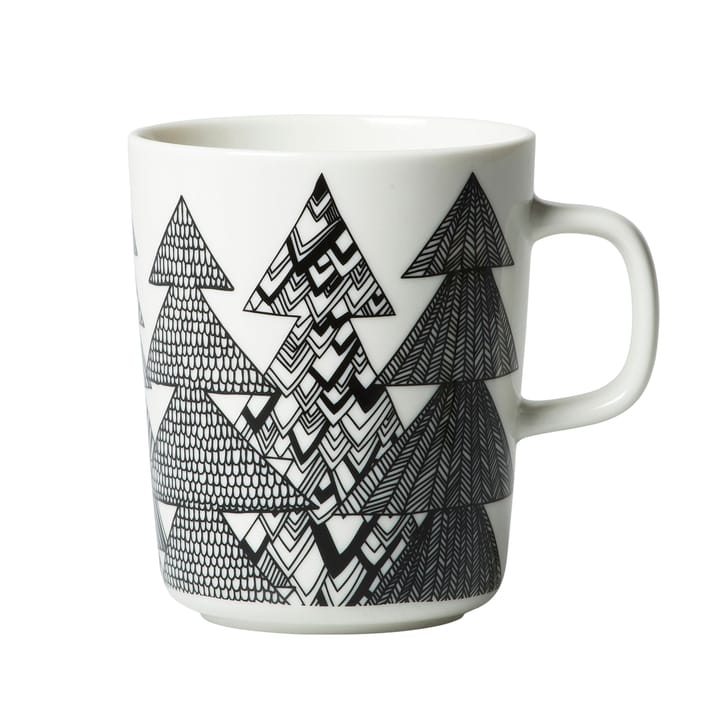 Oiva Kuusikossa mugg 25 cl - Vit-svart - Marimekko