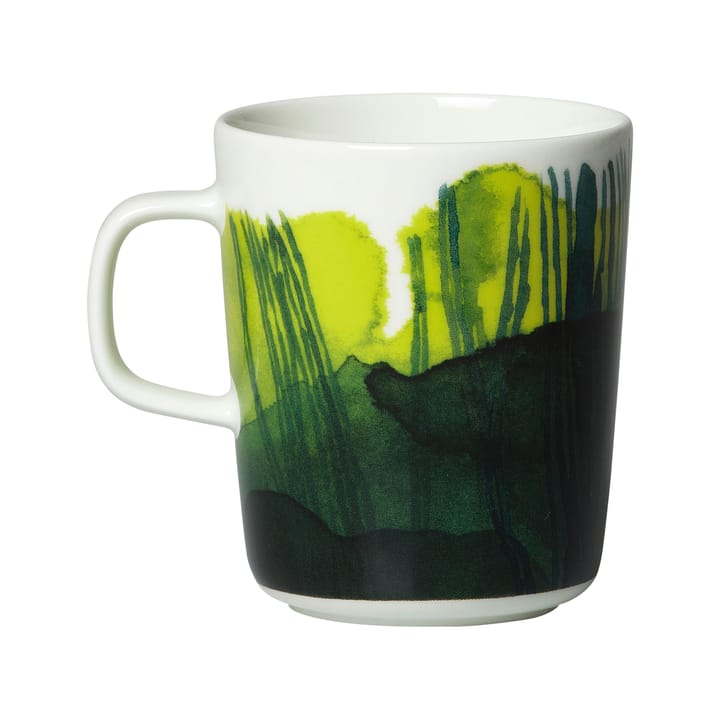 Oiva Sääpäiväkirja mugg 25 cl - Vit-grön - Marimekko