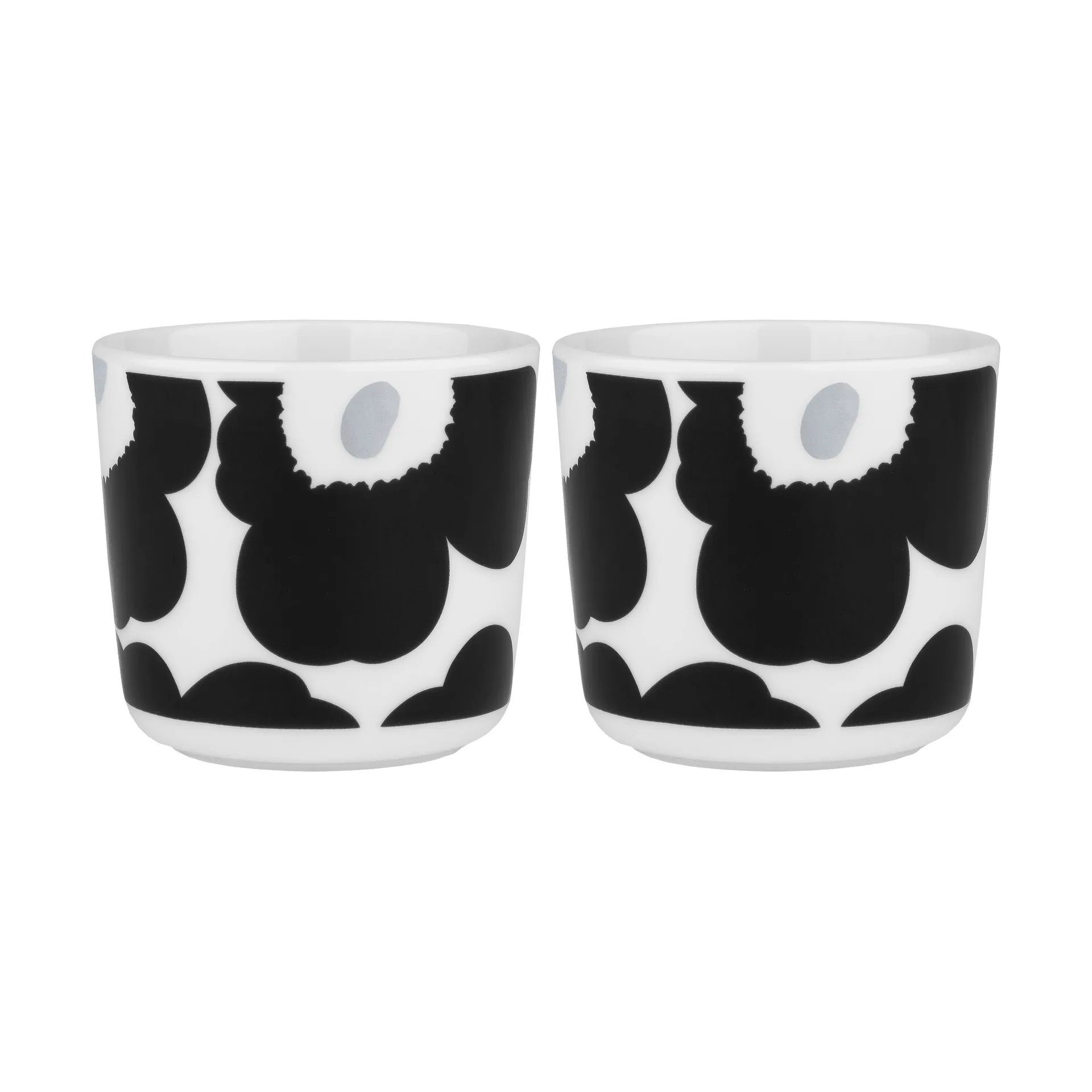 Oiva Unikko kaffekopp utan öra 20 cl 2-pack, White-coal-silver Marimekko