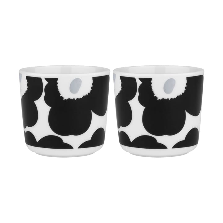 Oiva Unikko kaffekopp utan öra 20 cl 2-pack, White-coal-silver Marimekko