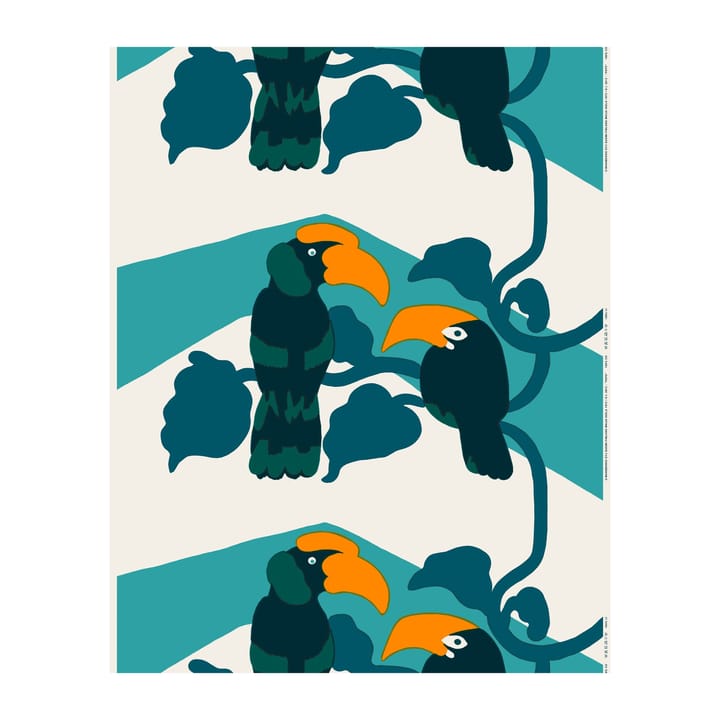 Pepe vaxduk, Off white-turkos-orange Marimekko