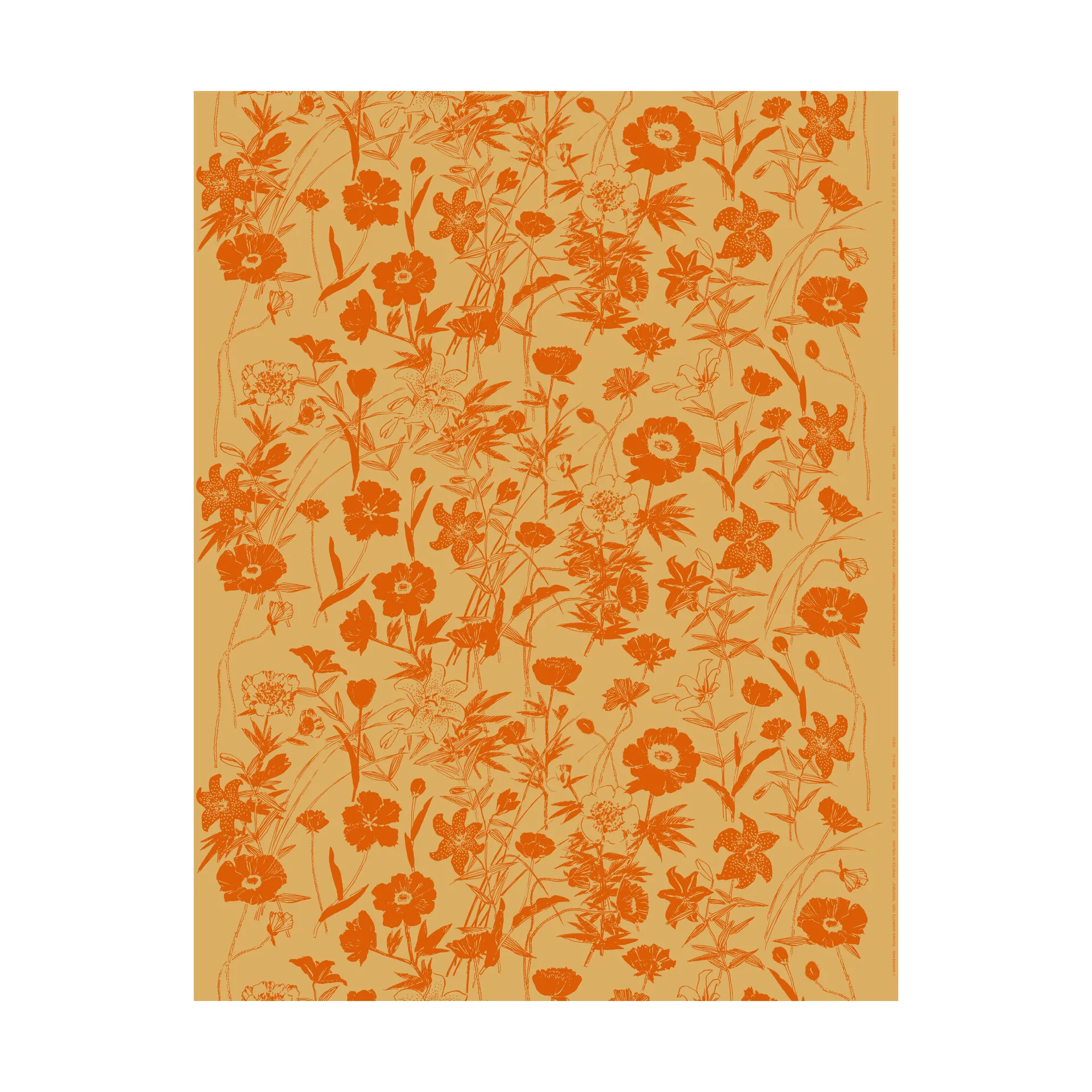 Perenna bomullstyg, Caramel-burnt orange Marimekko