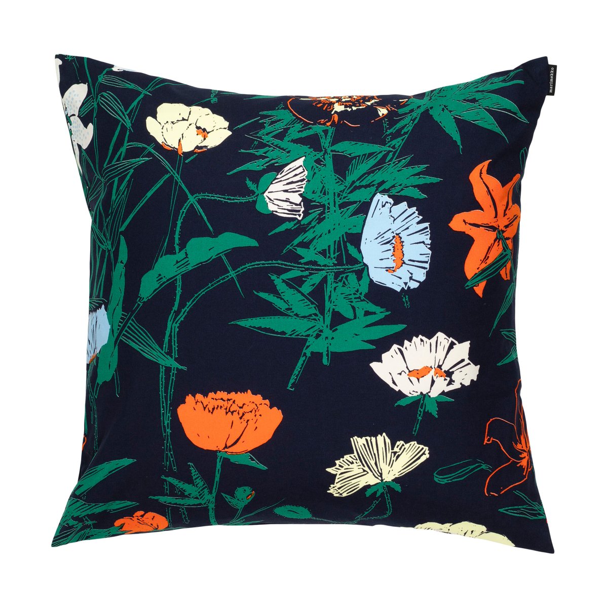 Marimekko Perenna kuddfodral 50x50 cm Dark blue-green-lemon-orange