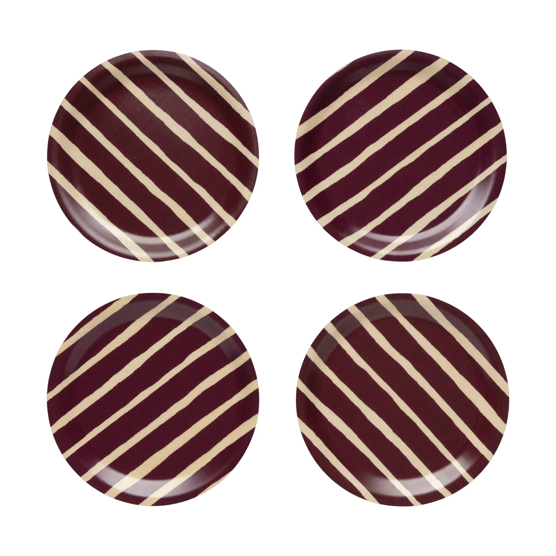 Piccolo glasunderlägg Ø9 cm 4-pack, Burgundy Marimekko