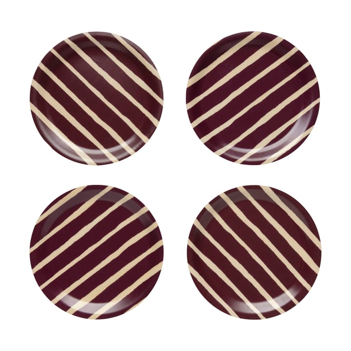Piccolo glasunderlägg Ø9 cm 4-pack - Burgundy - Marimekko