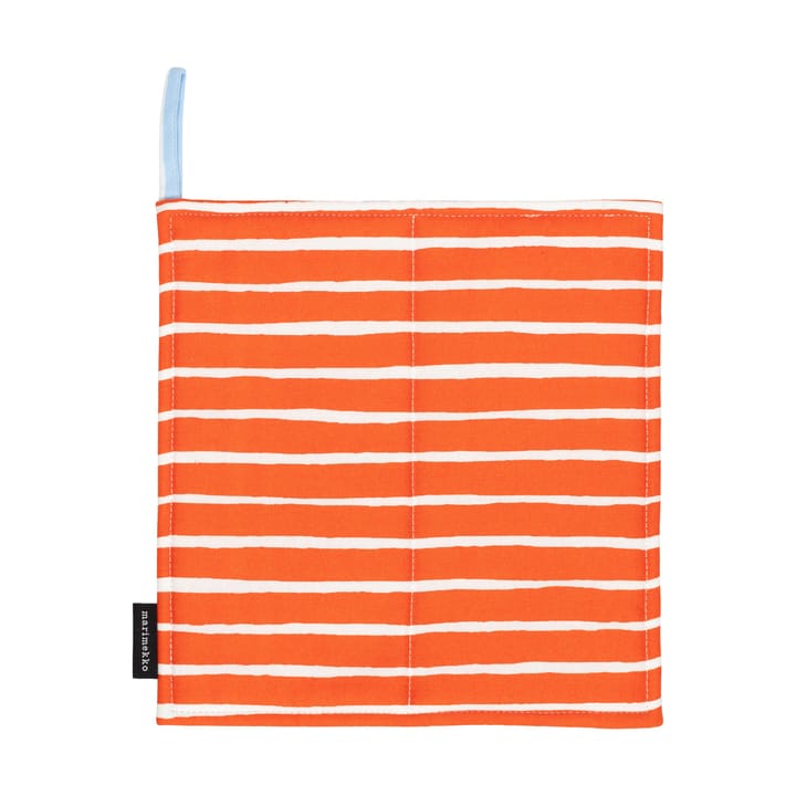 Piccolo grytlapp 21,5x21,5 cm - White-tomato red-light blue - Marimekko