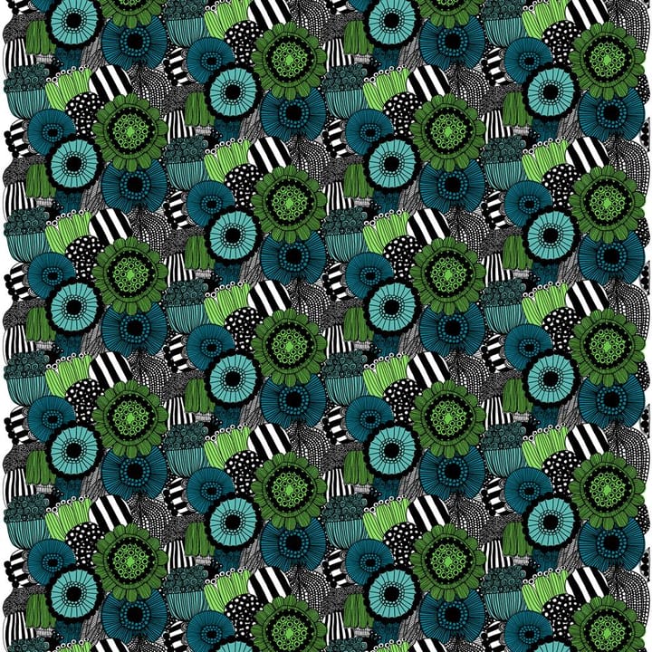 Pieni Siirtolapuutarha tyg - blå-grön (Finland 100 år) - Marimekko